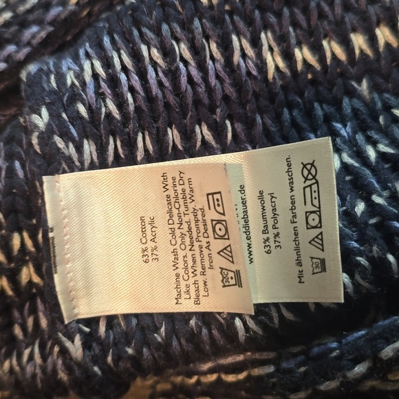 Eddie Bauer Space Die Blue Hooded Tunic Sweater Hoodie Small - Picture 6 of 10